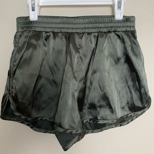 H&M Olive Green Metallic Shorts Size 6
